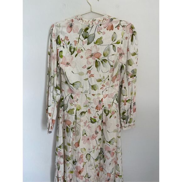 CAROLINE CONSTAS Floral Print Linen Dress Size Small NWT - Picture 11 of 11